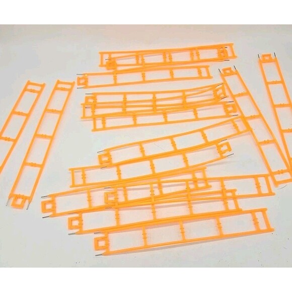 K'nex Lot 16 Roller Coaster Flexible Track Pieces Orange Replacement Parts 8.5" - Picture 1 of 9
